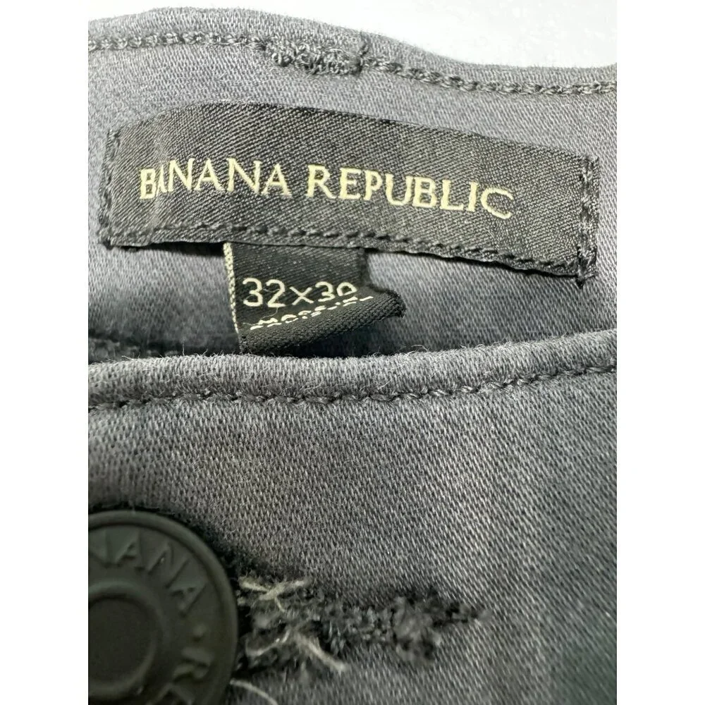 Banana Republic Mens Mid-Rise Casual Soft Pants 32WX30L Grey Stretchy - Picture 3 of 9